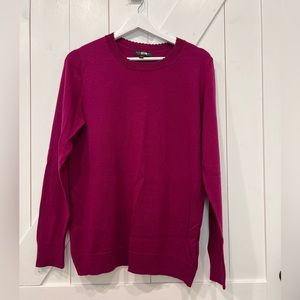 Banana Republic Fuscia Merino Wool Sweater with Scallop Neck